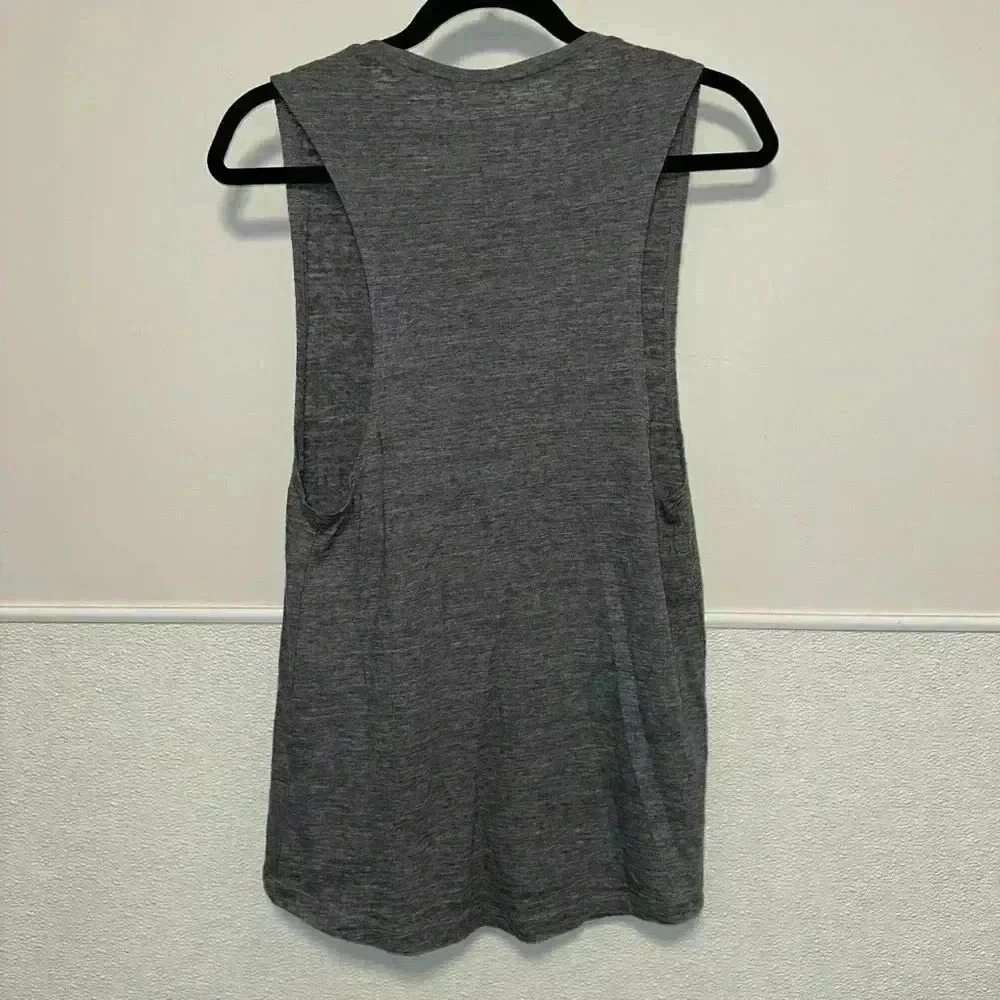 “NWT! “I teach my kid to hit & steal” #baseball Bella + Canvas Tank Top L Gray - Picture 5 of 9